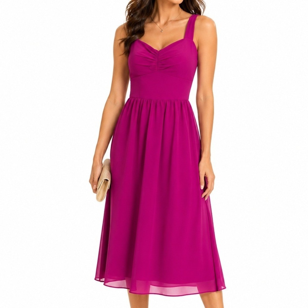 After Six Fuchsia Cocktail Dress Womens Size 10 Sleeveless Formal Midi NWT
